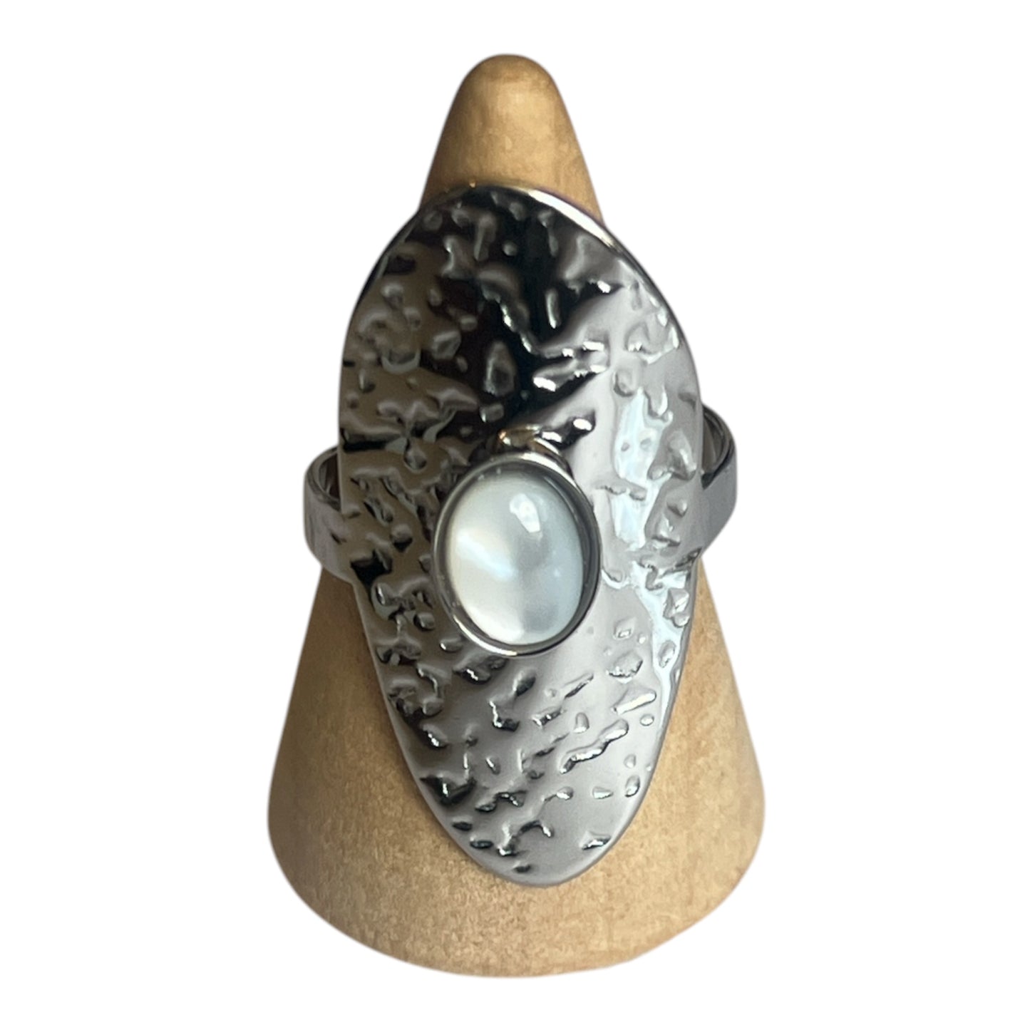 BAGUE OVALE ARGENTER