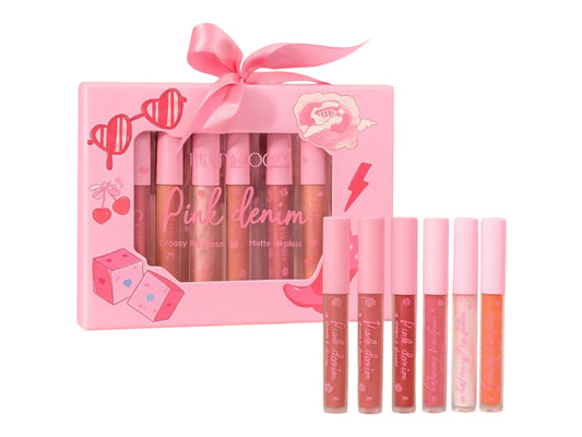 Coffret 6 Gloss pour lèvres pink denim Kevin et coco