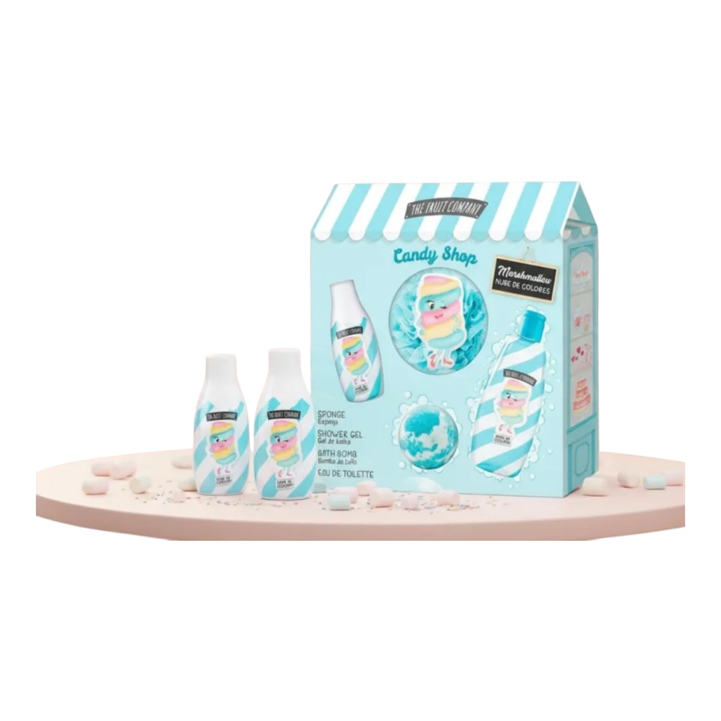 COFFRET BAIN 4 PIÈCES CANDY SHOP GUIMAUVE - THE FRUIT COMPANY