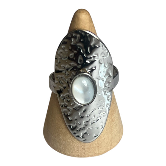 BAGUE OVALE ARGENTER