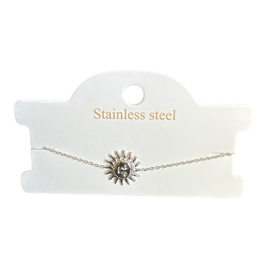 BRACELET ACIER INOXYDABLE ARGENTER RÉGLABLE SOLEIL