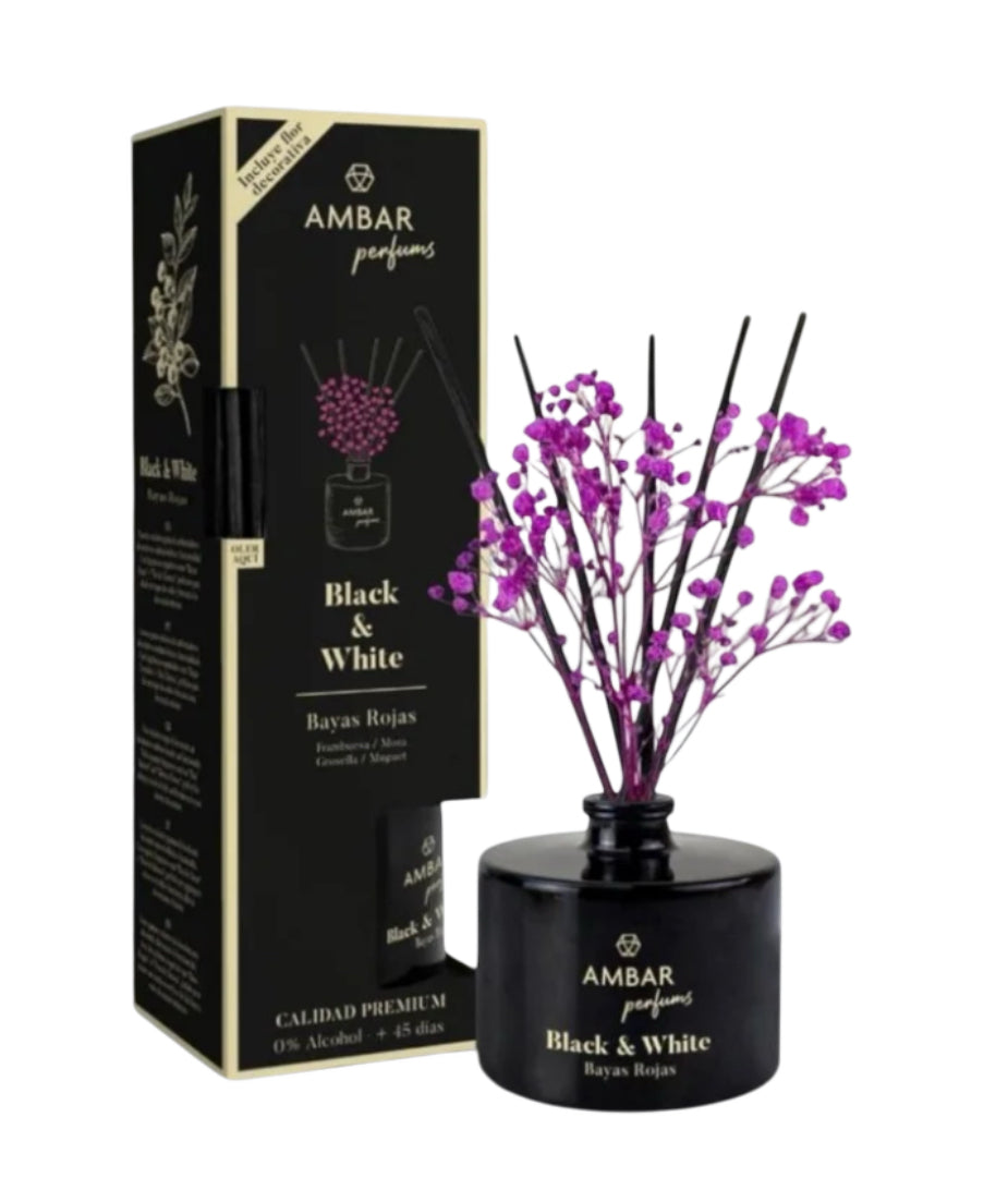 MIKADO AMBAR BLACK & WHITE 40ML FRUITS ROUGES