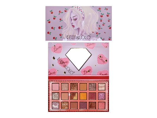 PALETTE D’OMBRES À PAUPIÈRES 18 COULEURS – CHERRY ROMANCE